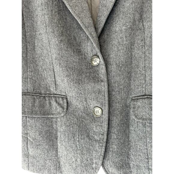 Pendleton Gray Preppy Academia Business Career Office Work Wool Blazer Size 14 - Picture 7 of 16